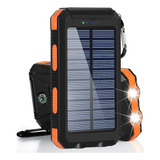 Cargador De Batería Externo Solar Power Bank, 2 Usb, 20000 M