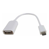 Adaptador Usb Para Celulares Android Otg 16cm Blanco