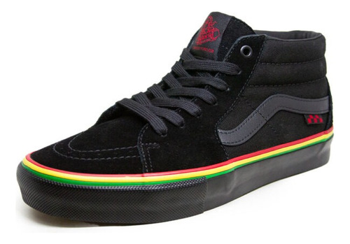 Tênis Skate Grosso Mid Rasta Black