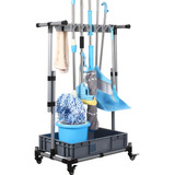 Qtjh Broom And Mop Holder Put Wet Mops Movable Floor-moun Aa