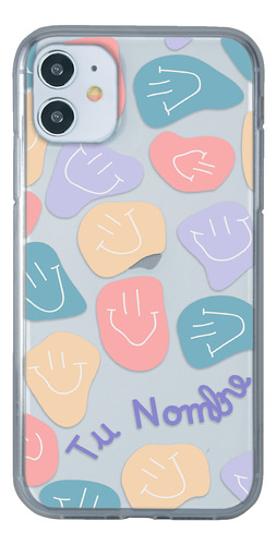 Funda Para iPhone Happy Faces Para Mujer Tu Nombre