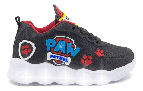 Tenis Moda Niño Luces Led Paw Patrol Ninos Rey/rojo 12-21.5