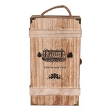 Caja De Madera Vintage Para 2 Botellas De Vino Tinto