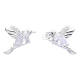 Aro Colibri Picaflor Cubic Pasante Cristal Colores Plata 925