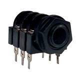 Conector Jack Estéreo 1/4  6,35mm Hembra Chasis Pin Impreso