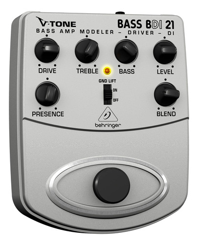 Pedal Modelador De Amplificador Contrabaixo Bass Bdi21 Cinza