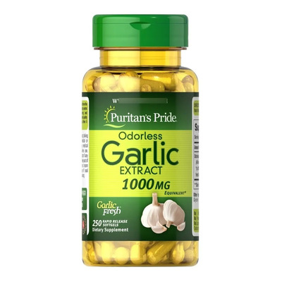 Suplemento en cápsula Puritan's Pride Garlic Vitaminas de Aceite de ajo 1000 mg x 100g | Envío gratis
