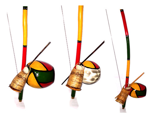 Trio De Berimbau Prof. Pintado 160cm Viola Médio E Gunga Vl 