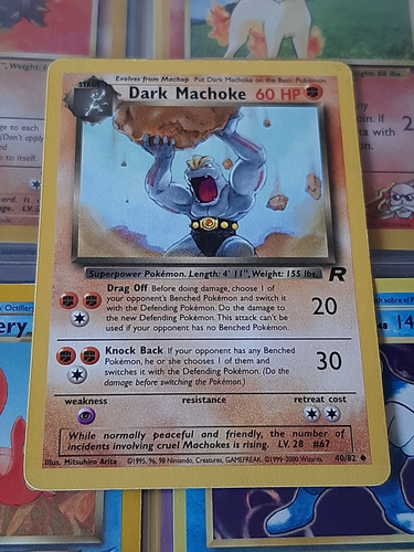 Dark Machoke 40/82,original De Pokemon Tcg,1999-2000.