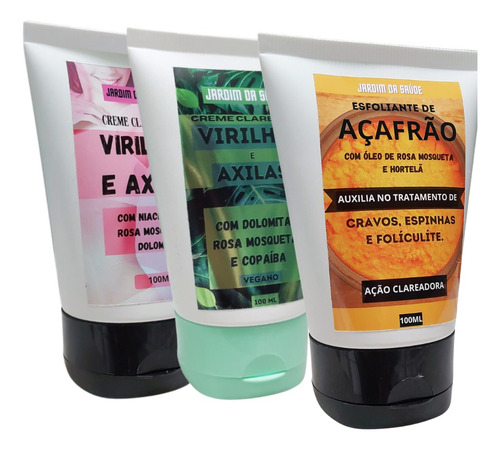 Combo 3 Creme Clareador De Virilhas E Axilas 100ml Variados