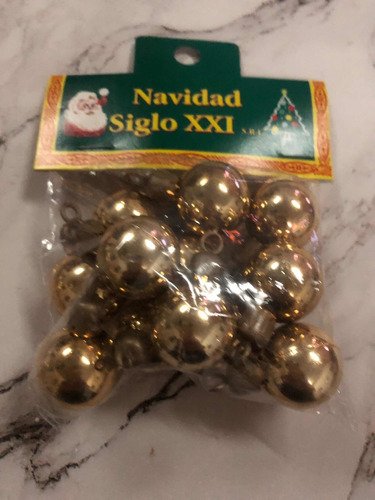 Áck X 12 Bola Adorno De Navidad De 2 Cm Dorados