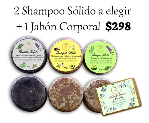 Shampoo Sólido, Lavanda, Romero, Bergamota Crec. 100%natural