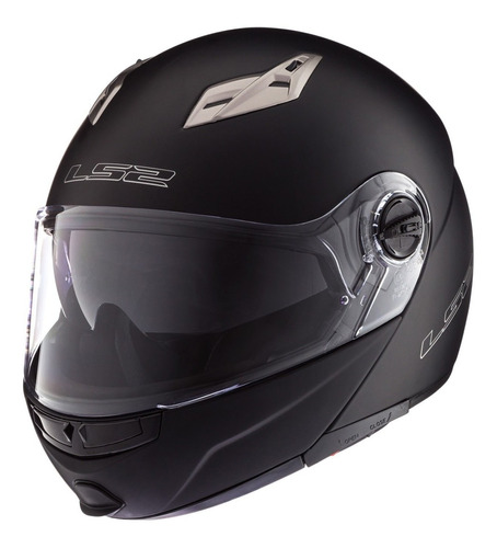 Casco Para Moto Rebatible Ls2 Easy Solid Matt Black Antrax