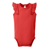 Body Bebê Menina Com Babado - Vermelho