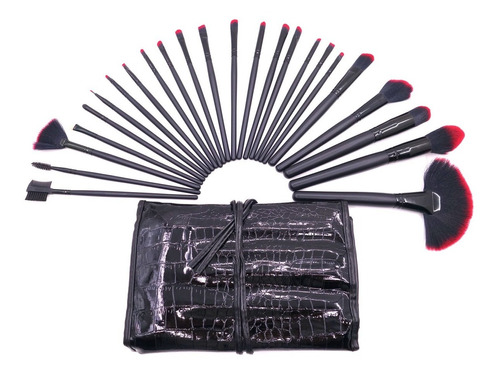 Kit De Pincel Maquiagem Profissional 24 Pcs Com Estojo