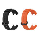 Kit Compatível Com Xiaomi Mi Watch Lite E Redmi Watch 2 Lite Cor Preto-laranja