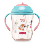 Copa De Entrenamiento Fisher Price Pink Fox Baby Con Pajita Y Correa, +6 M