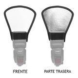 Flash Difusor De Doble Cara Plata / Blanco Para Canon Reflex