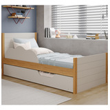 Bicama Infantil Elza Cimol 100% Mdf Bibox Cama Auxiliar Bran