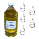 Aceite Citronela X1 Litro + 5 Mechas + 5 Soportes