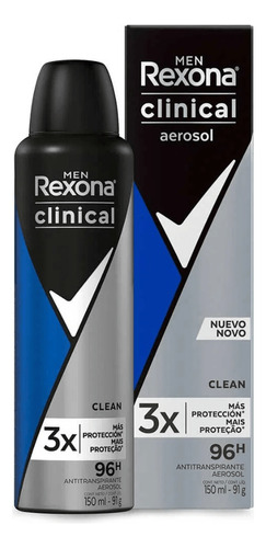 Desodorante Aerosol Rexona Masculino Clinical Clear 150ml