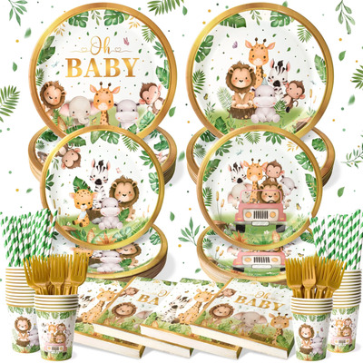 Suministros Para Fiesta Kinovo Platos Safari Para Baby Showe