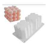 Molde Silicona 2 Velas Burbujas Corazon