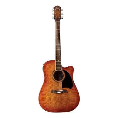 Guitarra Electroacústica Oscar Schmidt OG2CE Flame Yellow Dreadnought | Meses sin interés