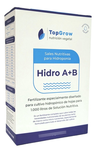 Nutrientes Hidropónicos, Juego De Sales A+b, Para 1.000l