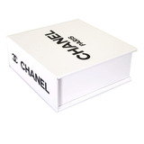 Caixa Porta Joias Moda Luxo Branca Chan - Mdf 12x12cm