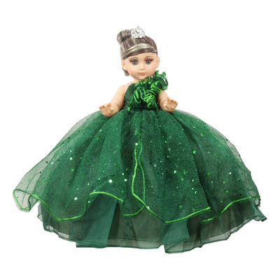 Muñeca Quinceañera Recuerdo 15 Años Verde Esmeralda 33 Cm P