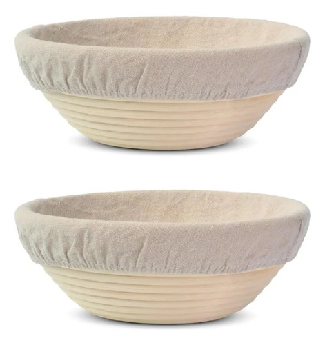 Juego 2 Banneton Pan Redondo Con Forro De Lino | MercadoLibre