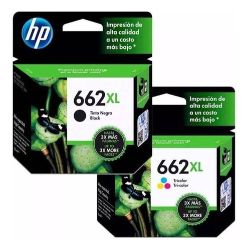 Hp 662xl-negro + Hp 662xl-tricolor Hp