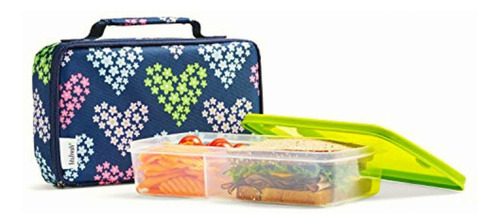 Fit And Fresh Bento Lonchera Aislada, Marino, 1