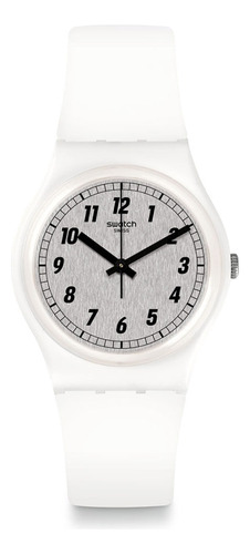 Reloj Swatch Something White De Silicona Gw194 Color De La Malla Blanco Color Del Bisel Blanco Color Del Fondo Gris