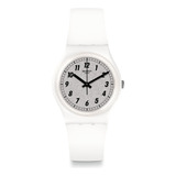 Reloj Swatch Something White De Silicona Gw194 Color De La Malla Blanco Color Del Bisel Blanco Color Del Fondo Gris