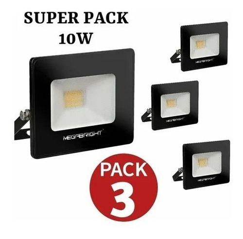 Foco Proyector Led 10w Exterior Pack 3 Unidades - Work Led