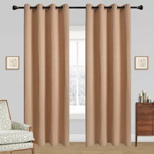 Cortinas Bumbu Liso Hogar 2 Panos 140x220 Cm