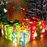 Guoou Juego De 3 Cajas De Regalo Iluminadas, Decoraciones De