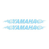 Adesivo Logo Para Friso Yamaha Tribal Azul Claro 2 Peças