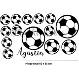 Sticker Personalizado Decorativo Adhesivo Pelotas Fútbol 