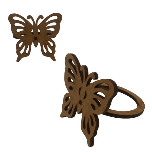 Porta Guardanapo Argola Borboleta Decorativo Mdf 100 Peças