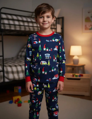 Pijama Para Niño/niña Estampada Navideño 2 Piezas