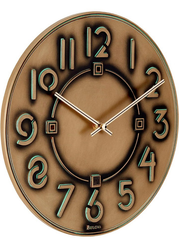 Reloj De Pared Acabado Bronce Bulova 30cm