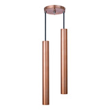 Pendente Luminária Tubo Rose Gold 30 Cm - Duplo