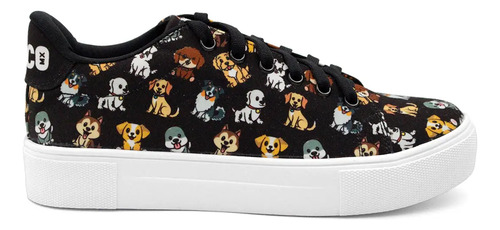 Tenis Negro Perritos Mestizos Raza Única Dogs Cute Agujeta