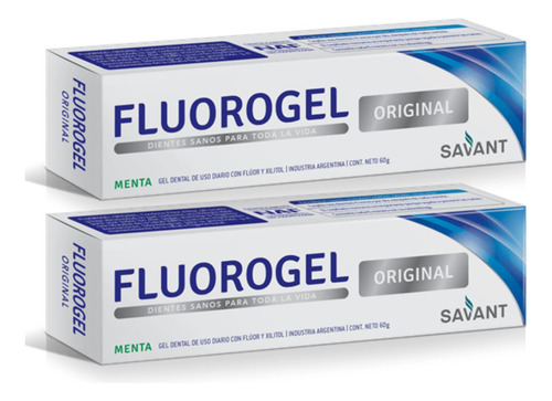 Pack X2 Fluorogel Original Gel Dental Menta 60g