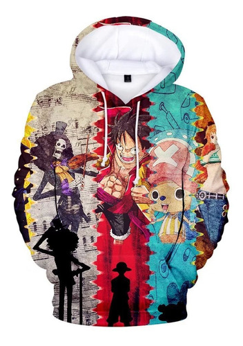 Sudadera Estampado Creativo Digital One Piece A Luffy Brook