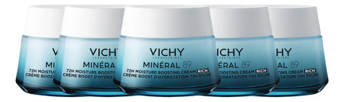 Combo X5 Vichy Mineral 89 Crema Hidratante Rich 50 Ml
