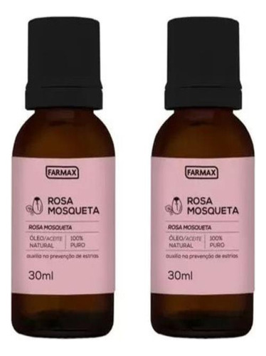 Kit 2 Óleo De Rosa Mosqueta Puro Farmax 30ml Anti Estrias